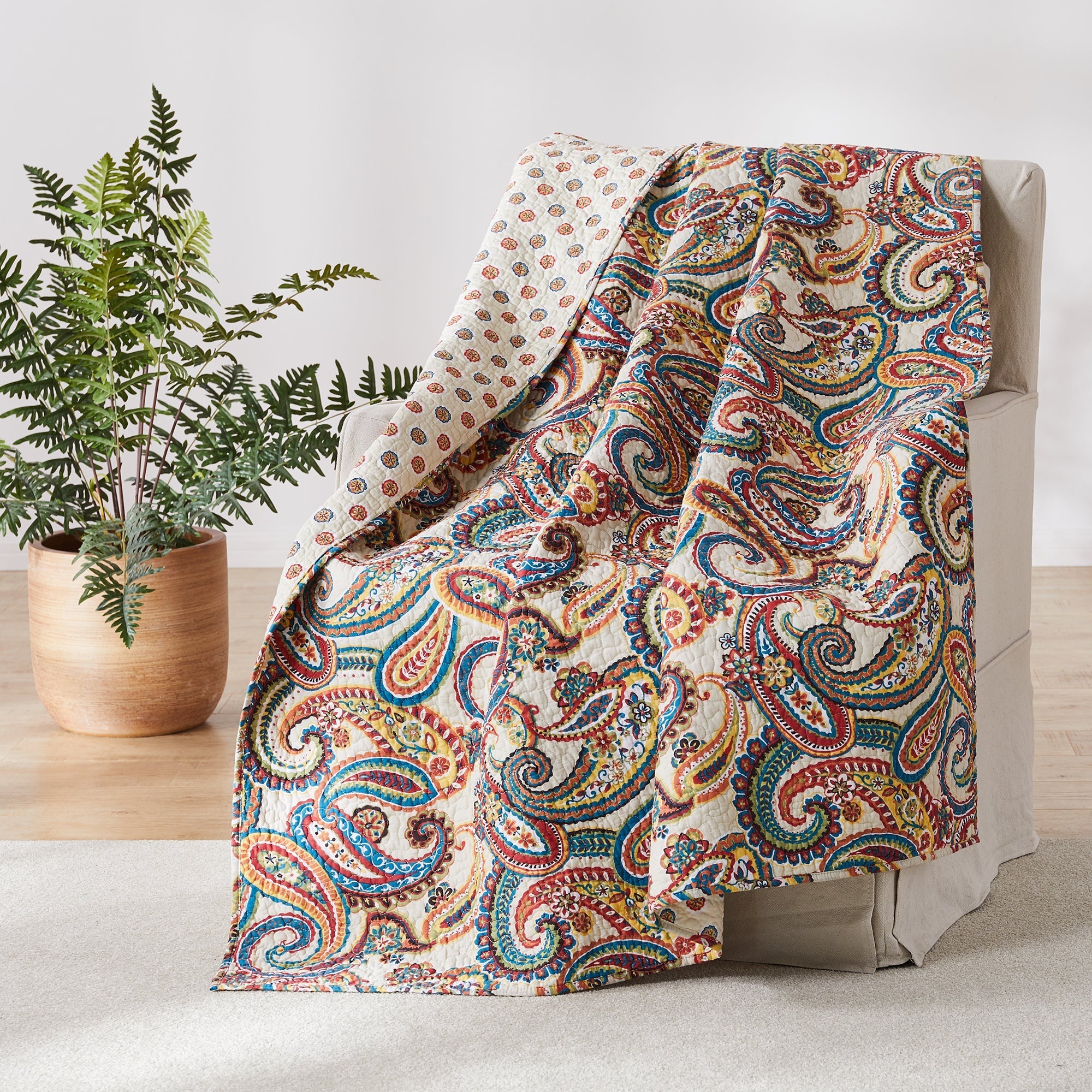 Alyssa Paisley Quilted Throw
