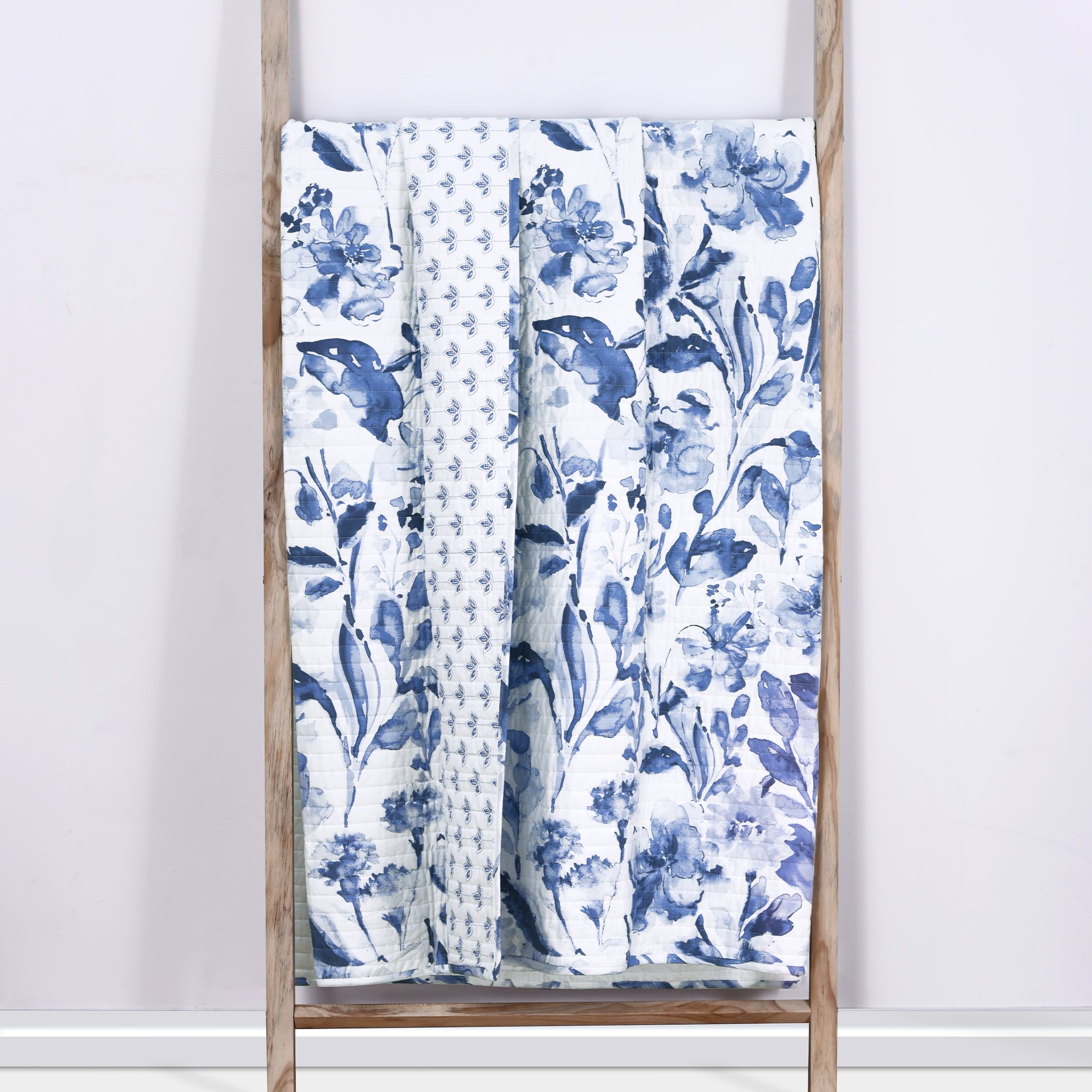 Linnea Blue Quilted Throw
