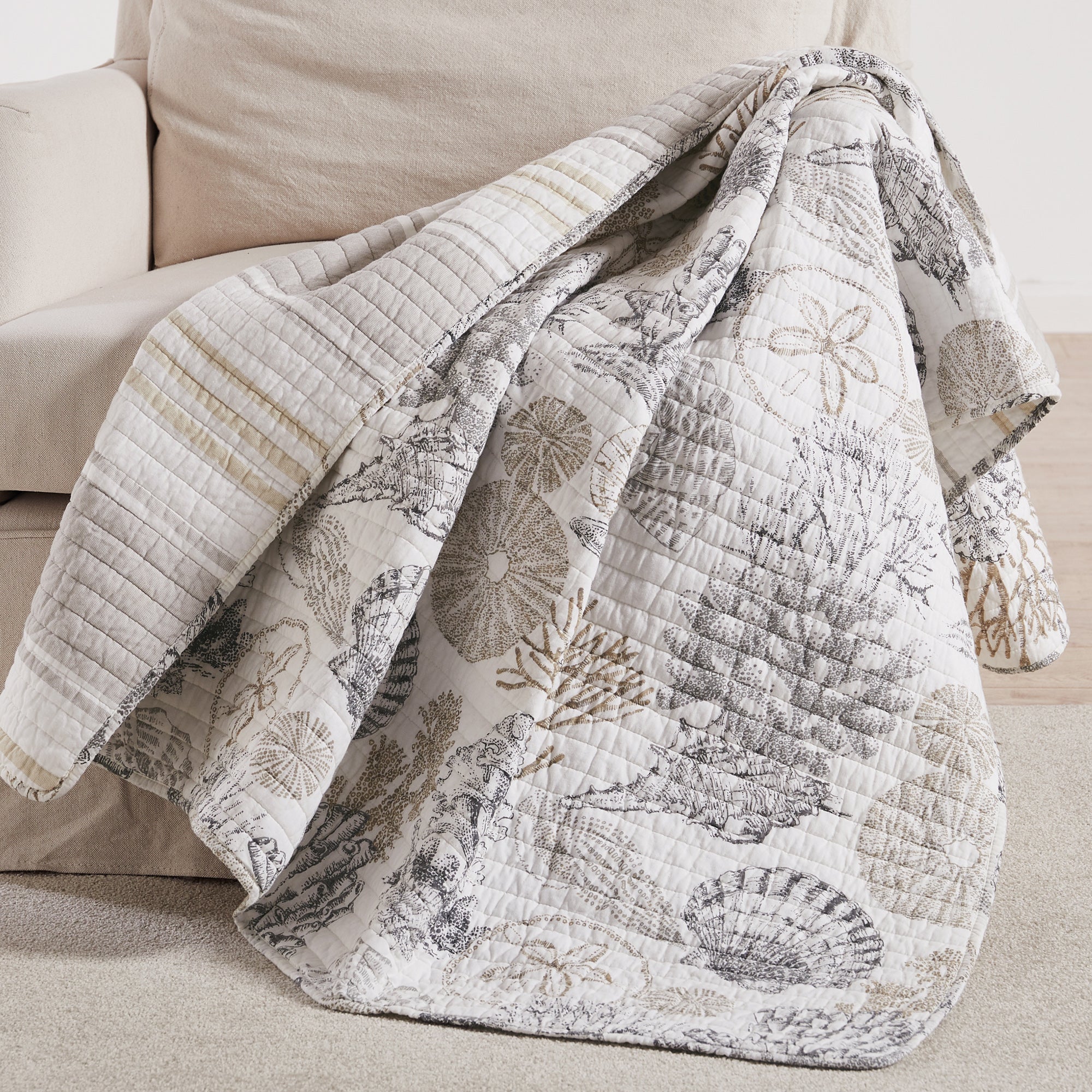 Caspian Sea Quilted Throw