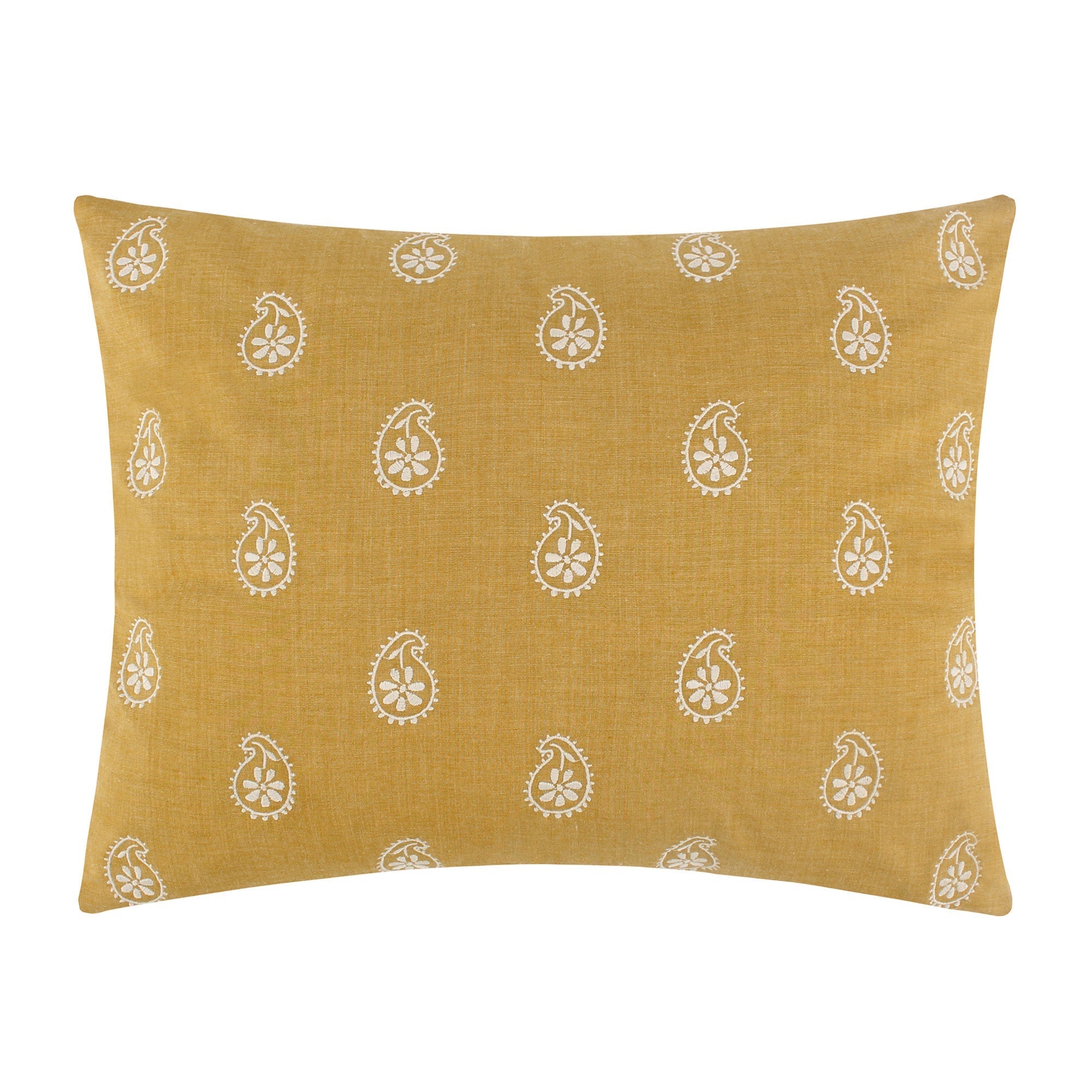 Khotan Embroidered Mustard Pillow