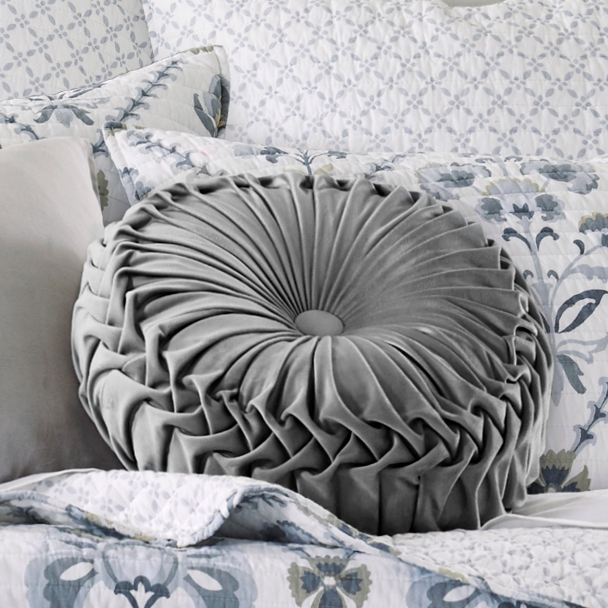 Grey circle pillow best sale