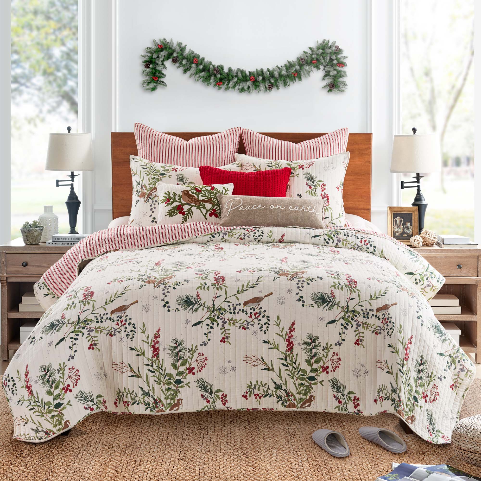Winterberry Forest Peace on Earth Pillow