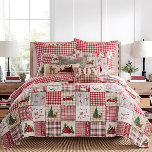 BELLA FULL/QUEEN outlet CHRISTMAS QUILT SET