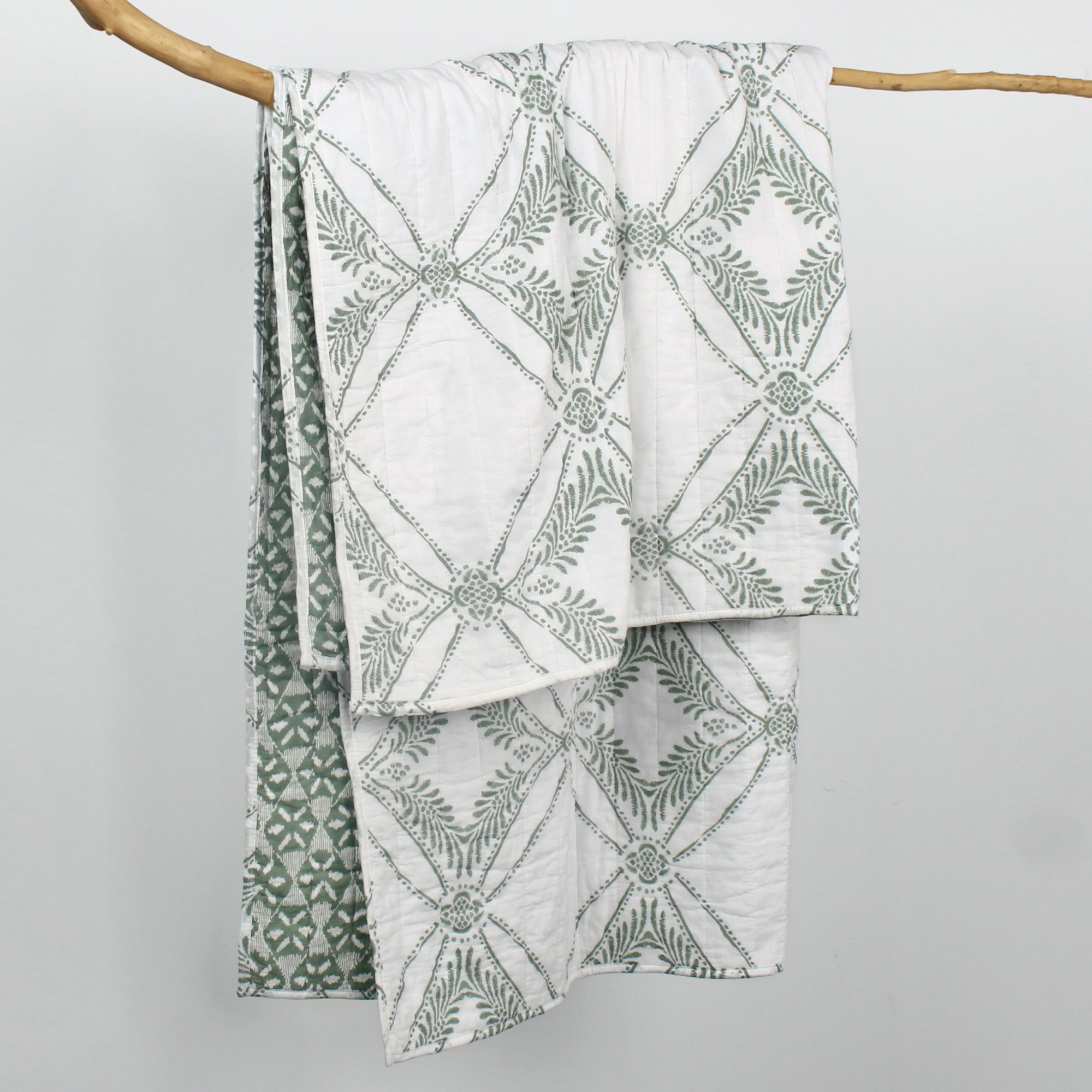 Kemala Sage Quilted Throw