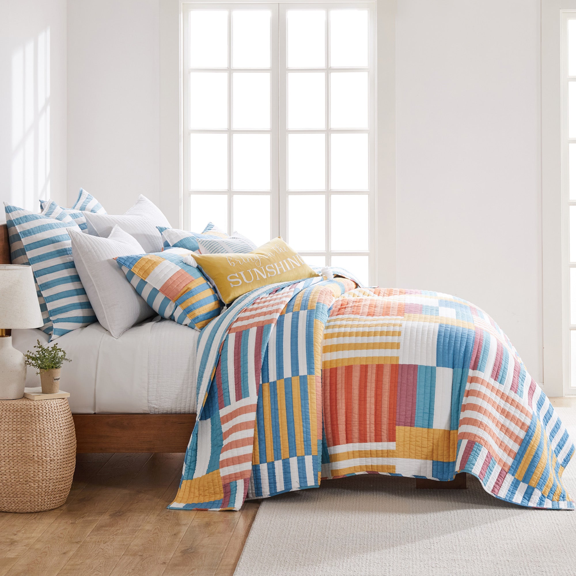 Sol Stripe Patch Quilt Set