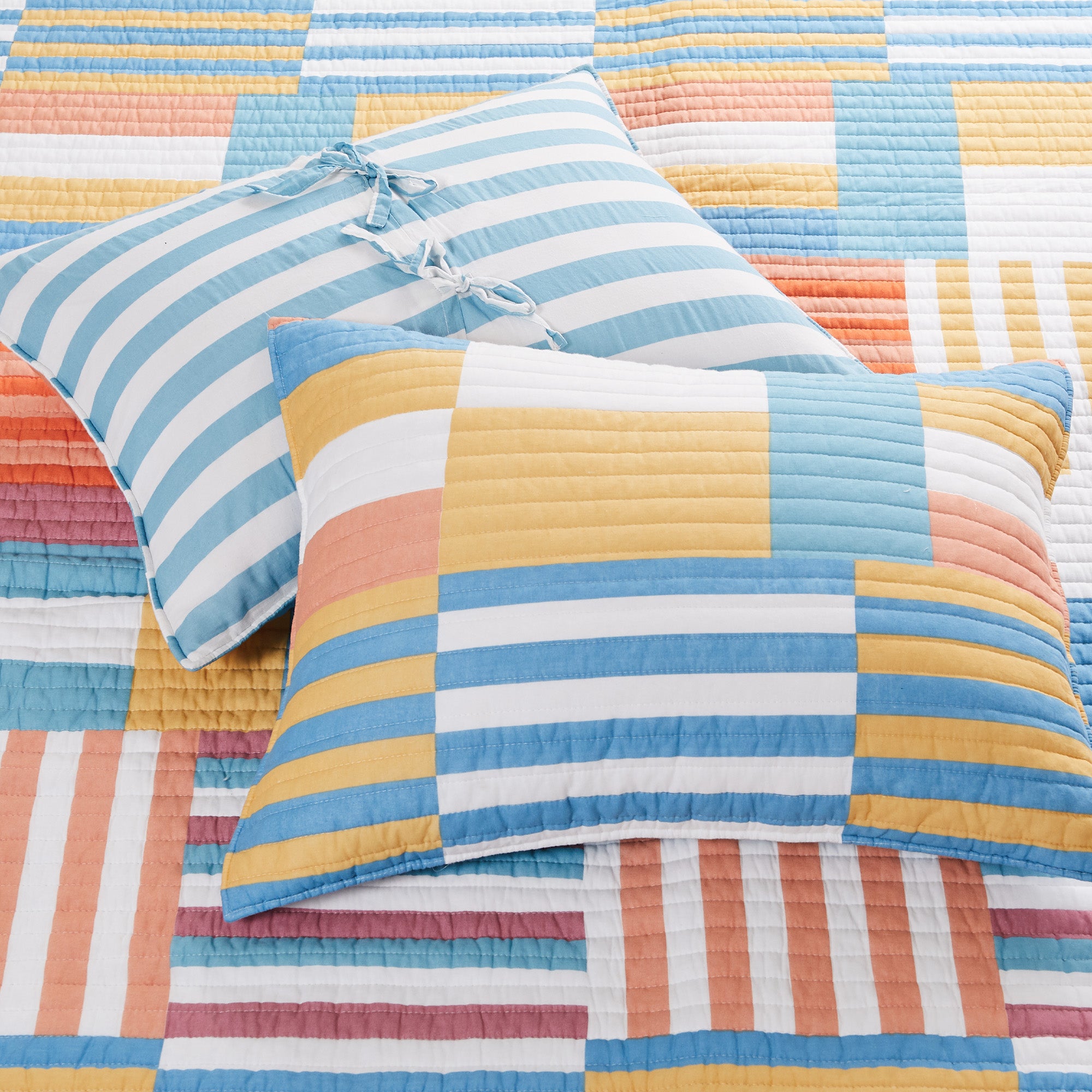 Sol Stripe Patch Quilt Set