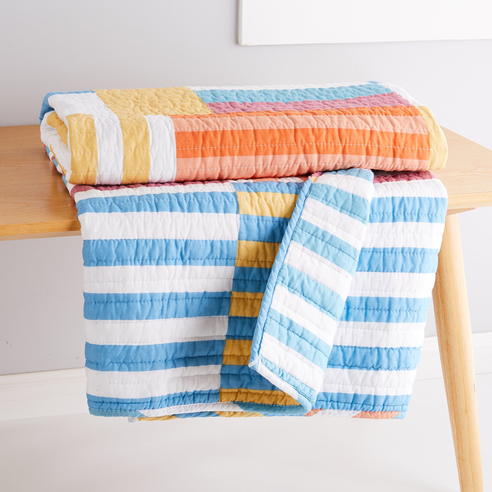 Sol Stripe Patch  Quilted Throw
