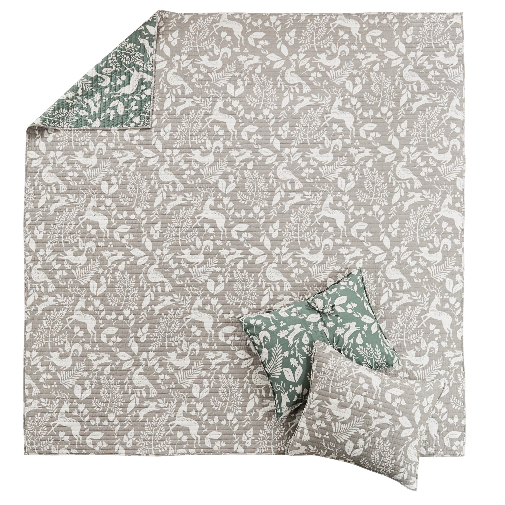 Bretton Woods Green/Taupe Quilt Set