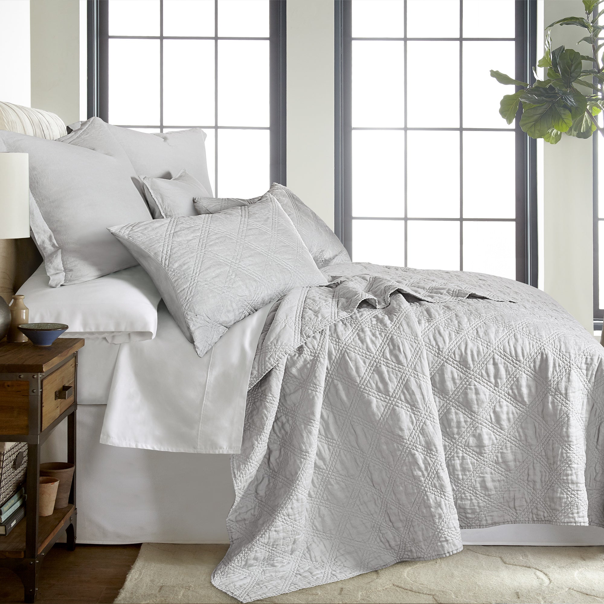 Washed Linen Quilted Sham
