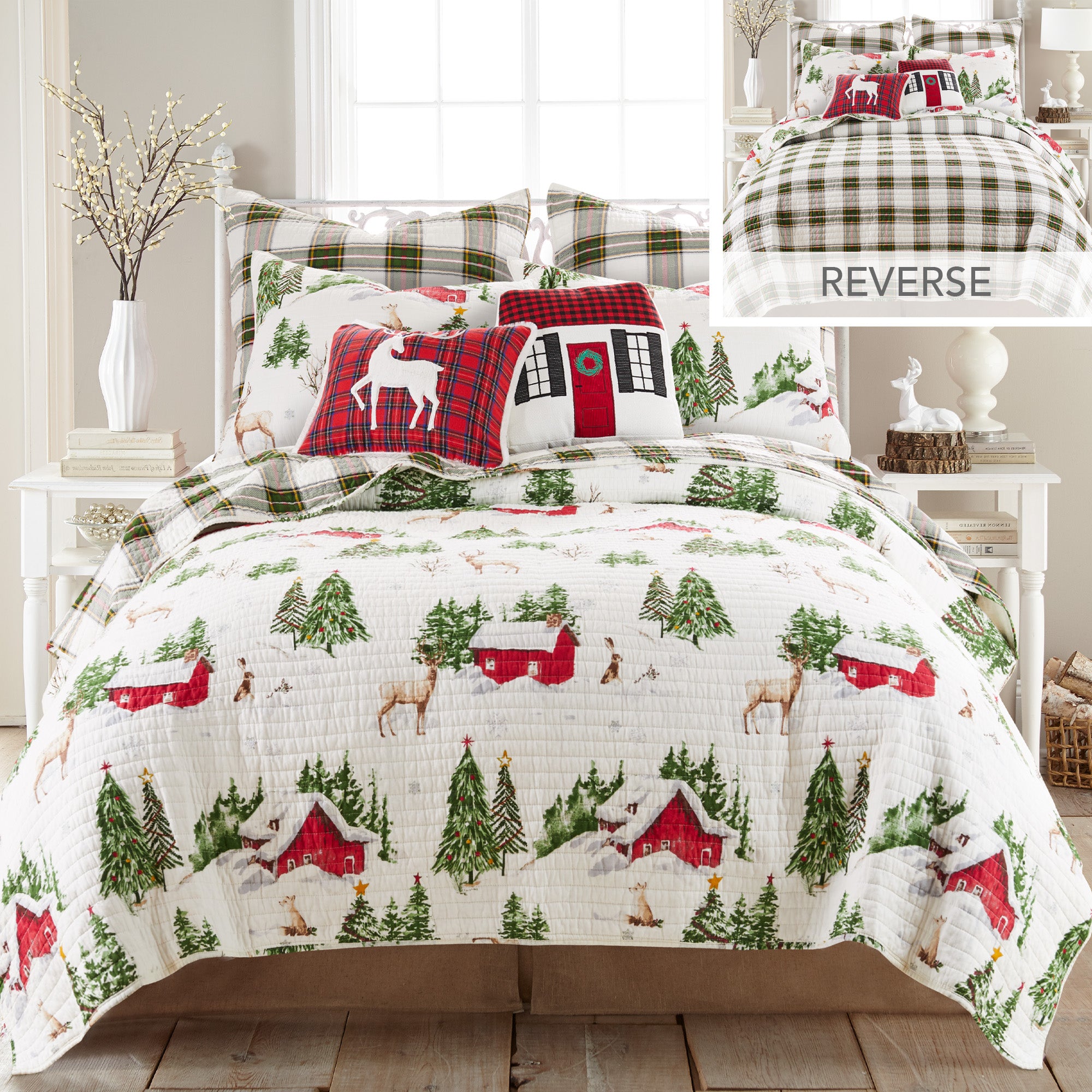 Tatum Pines Fur Deer Appliqued Pillow