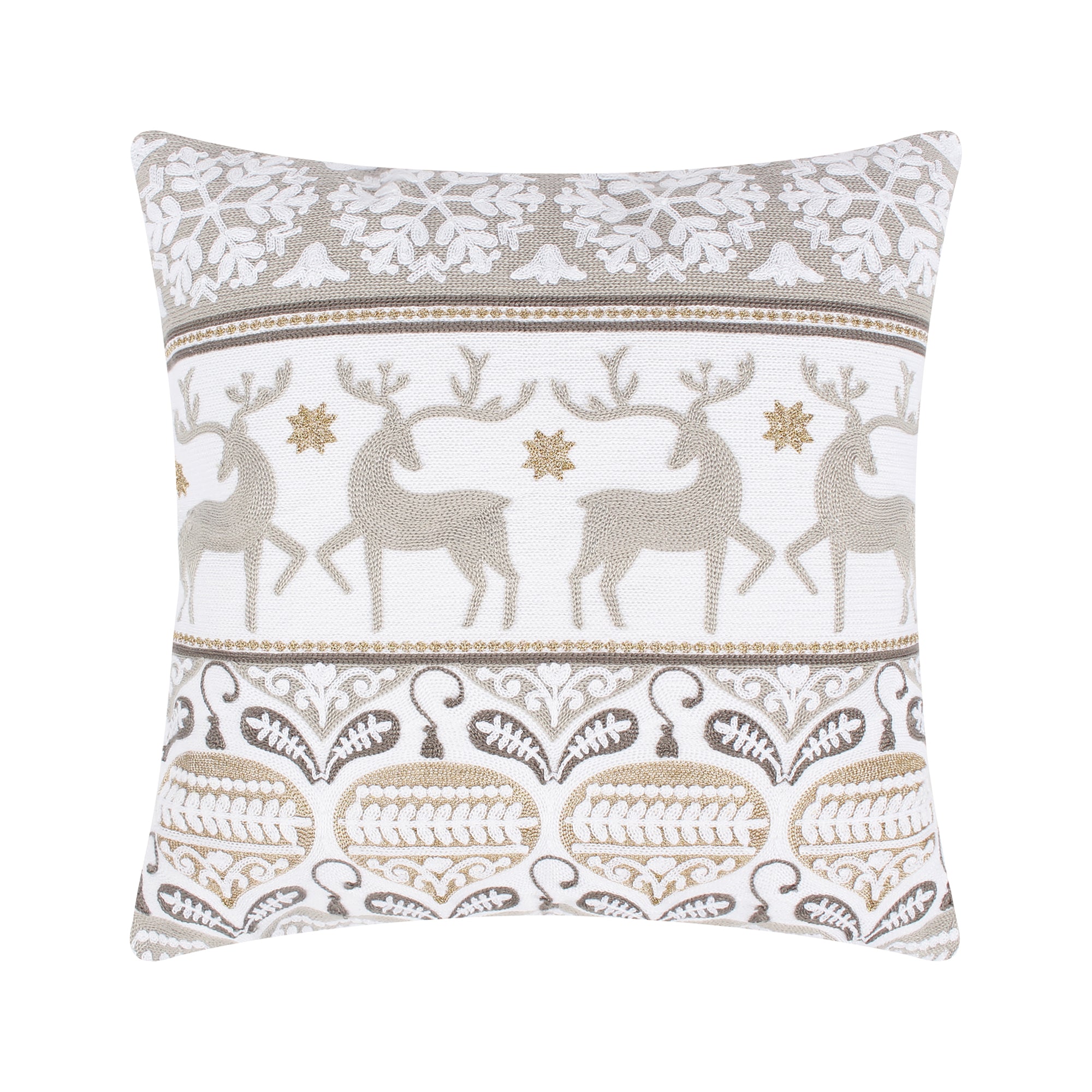 O Christmas Tree White Reindeer Dance Pillow