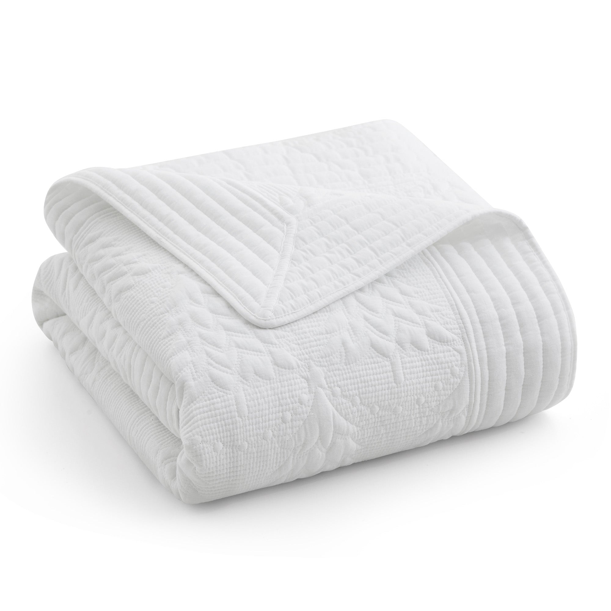 White quilted throw online blanket