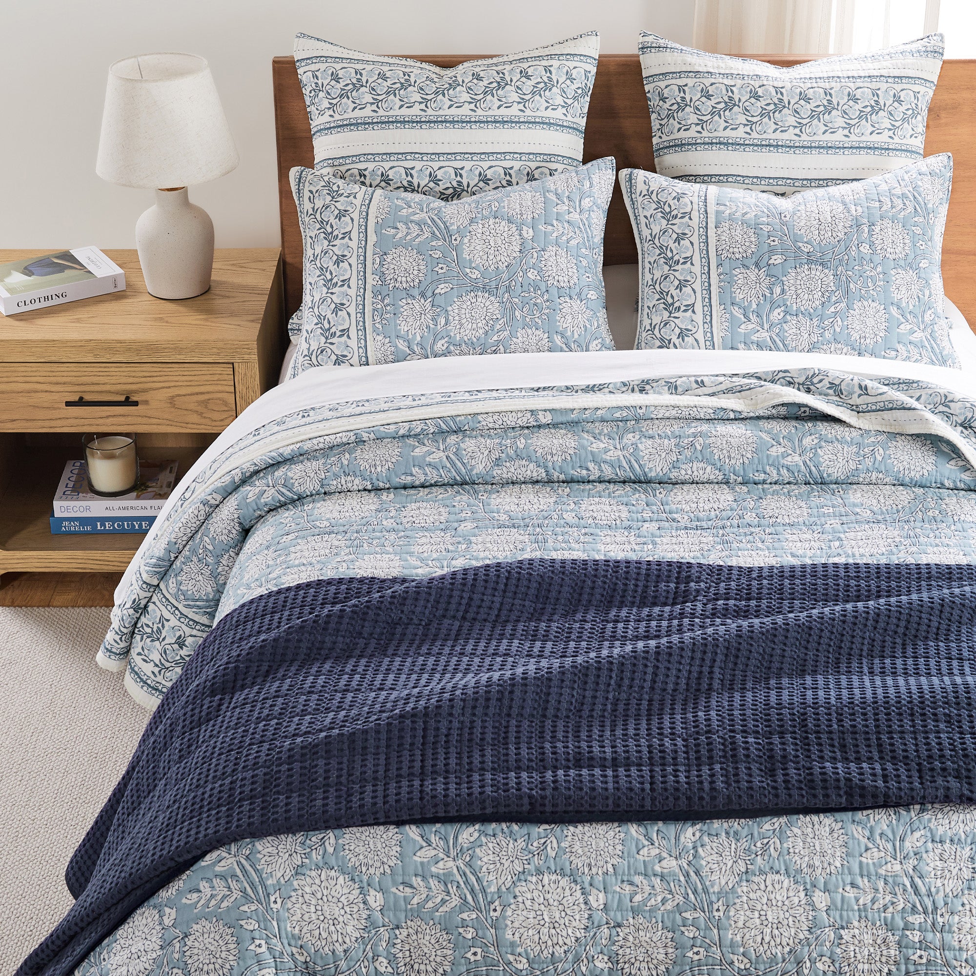 Adare Blue Quilt Set