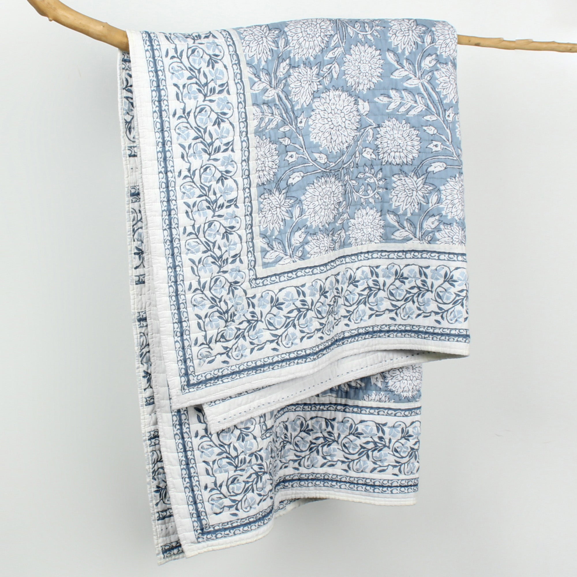 Adare Blue Quilted Throw