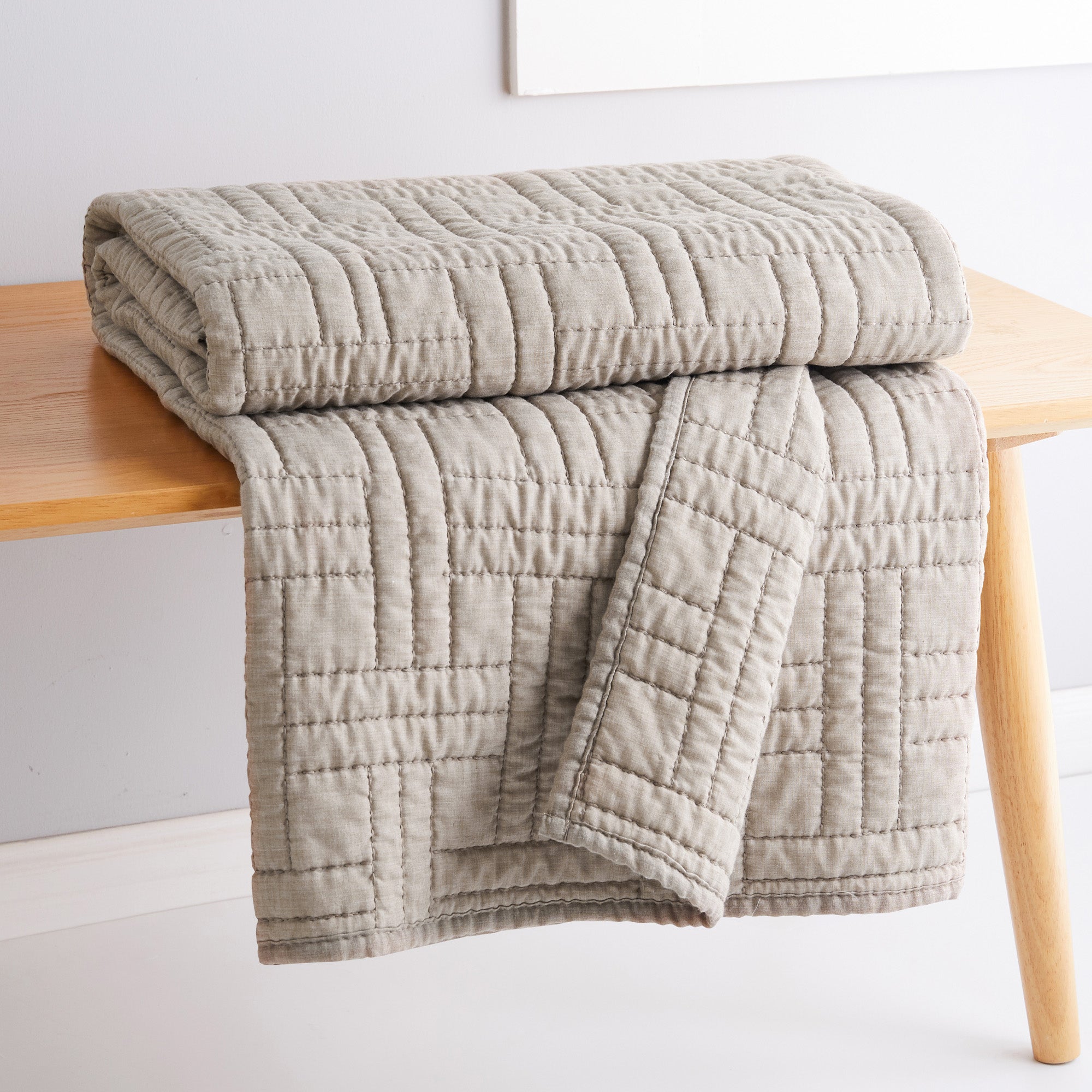 Melange Stitch Quilted Throw