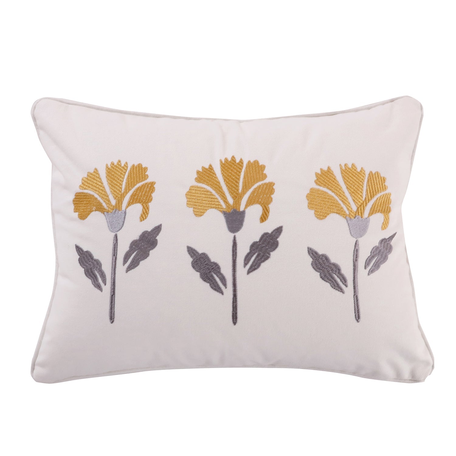 St. Claire Embroidered Flower Pillow
