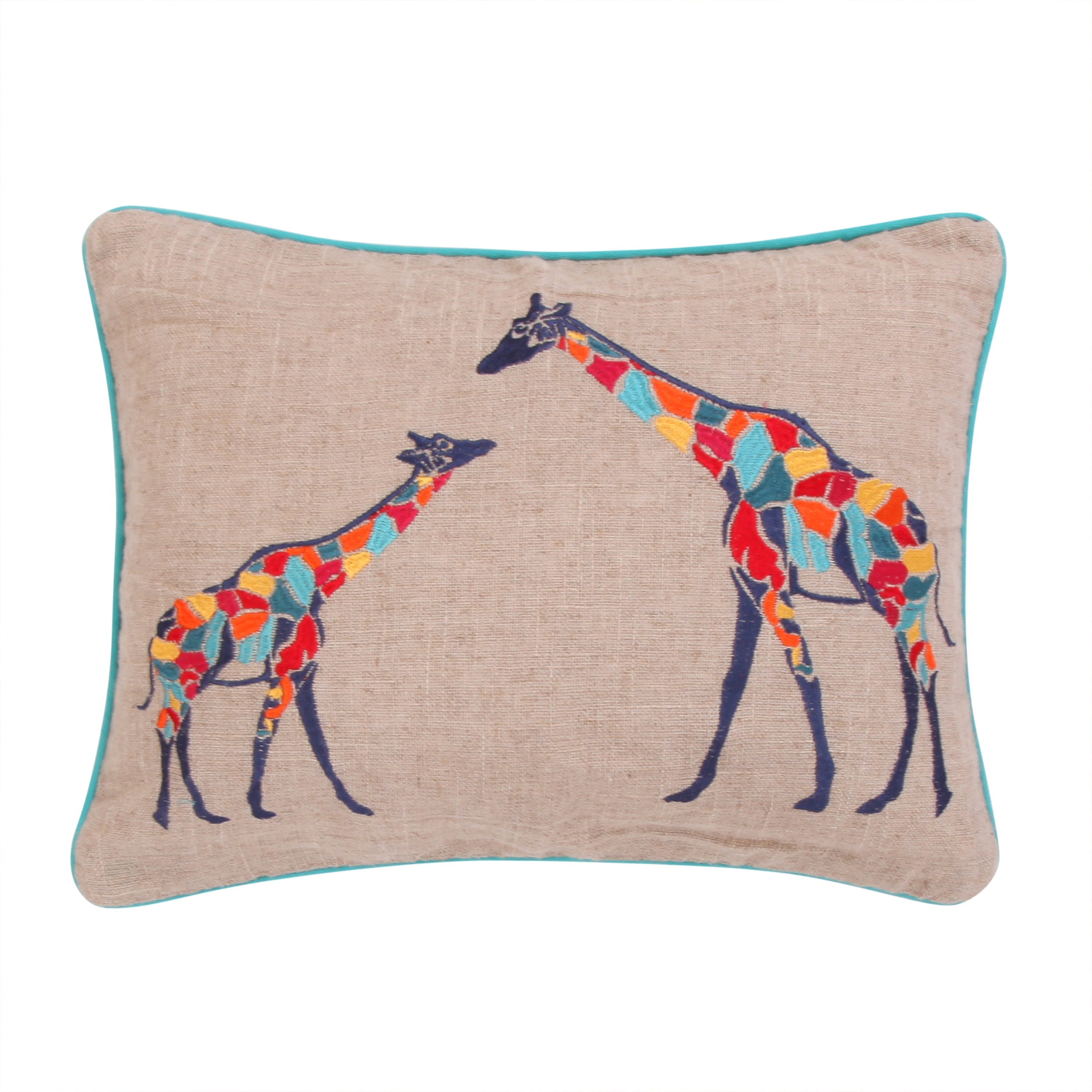 Mackenzie Giraffes Burlap Pillow