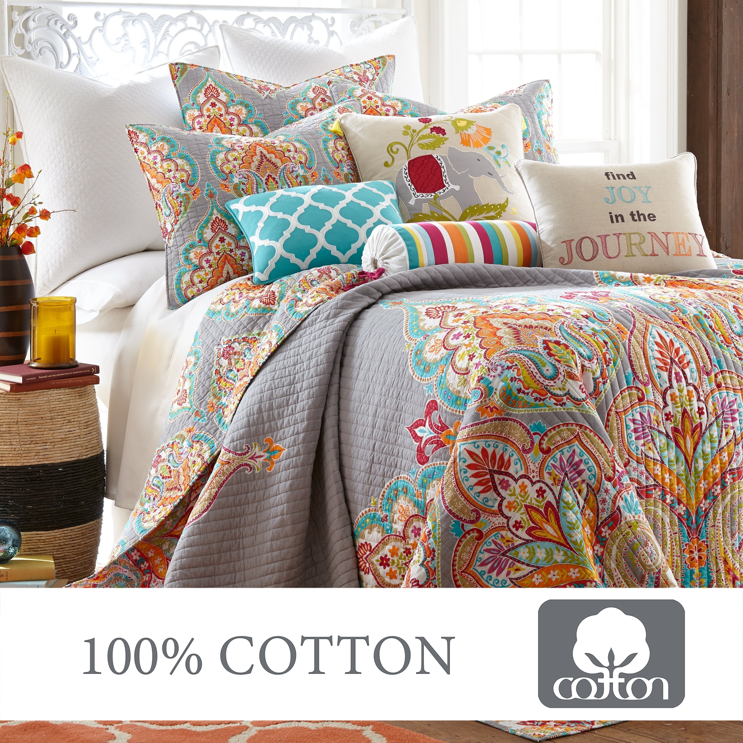 Marielle Grey Quilt Set