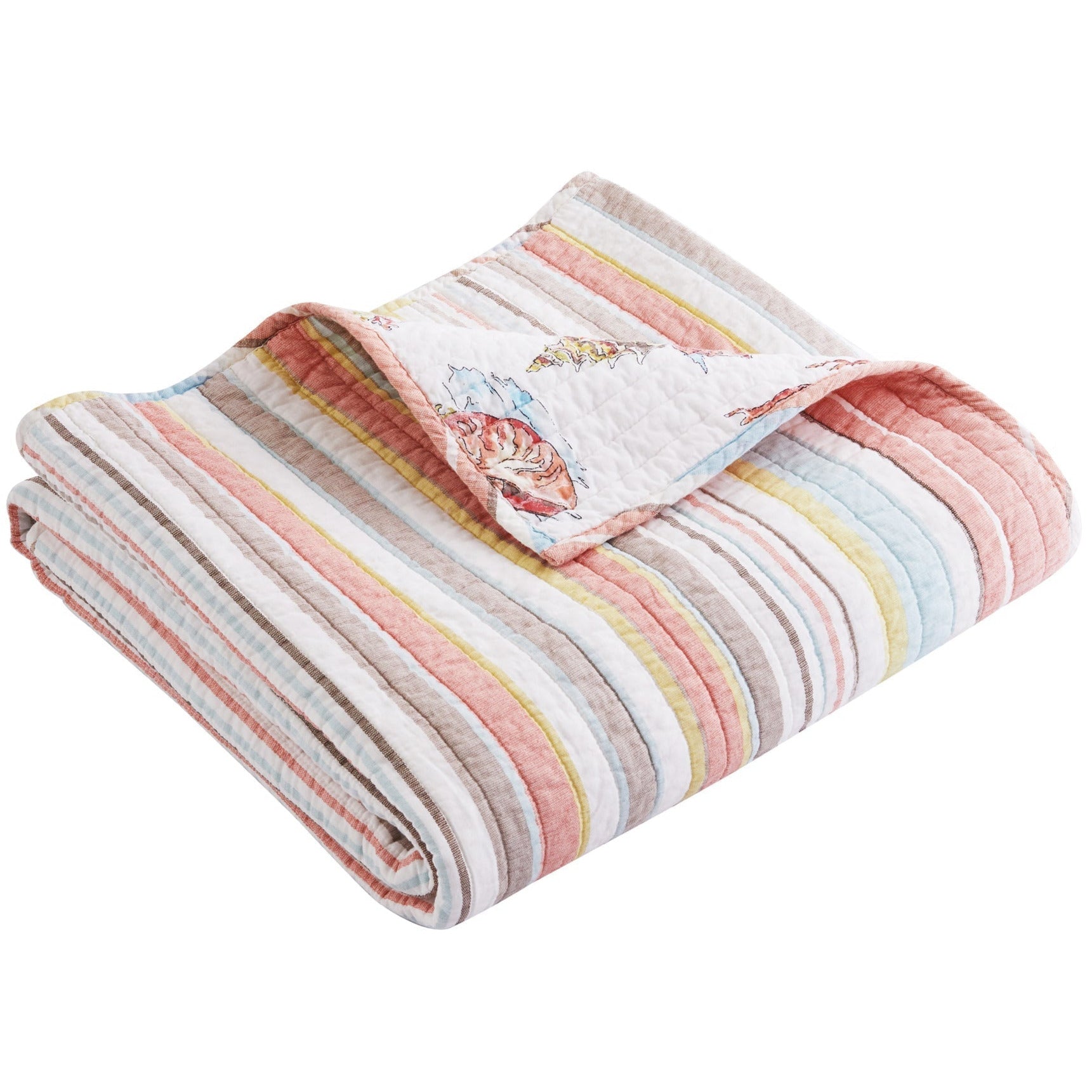 Brighton Coral Quilted Throw