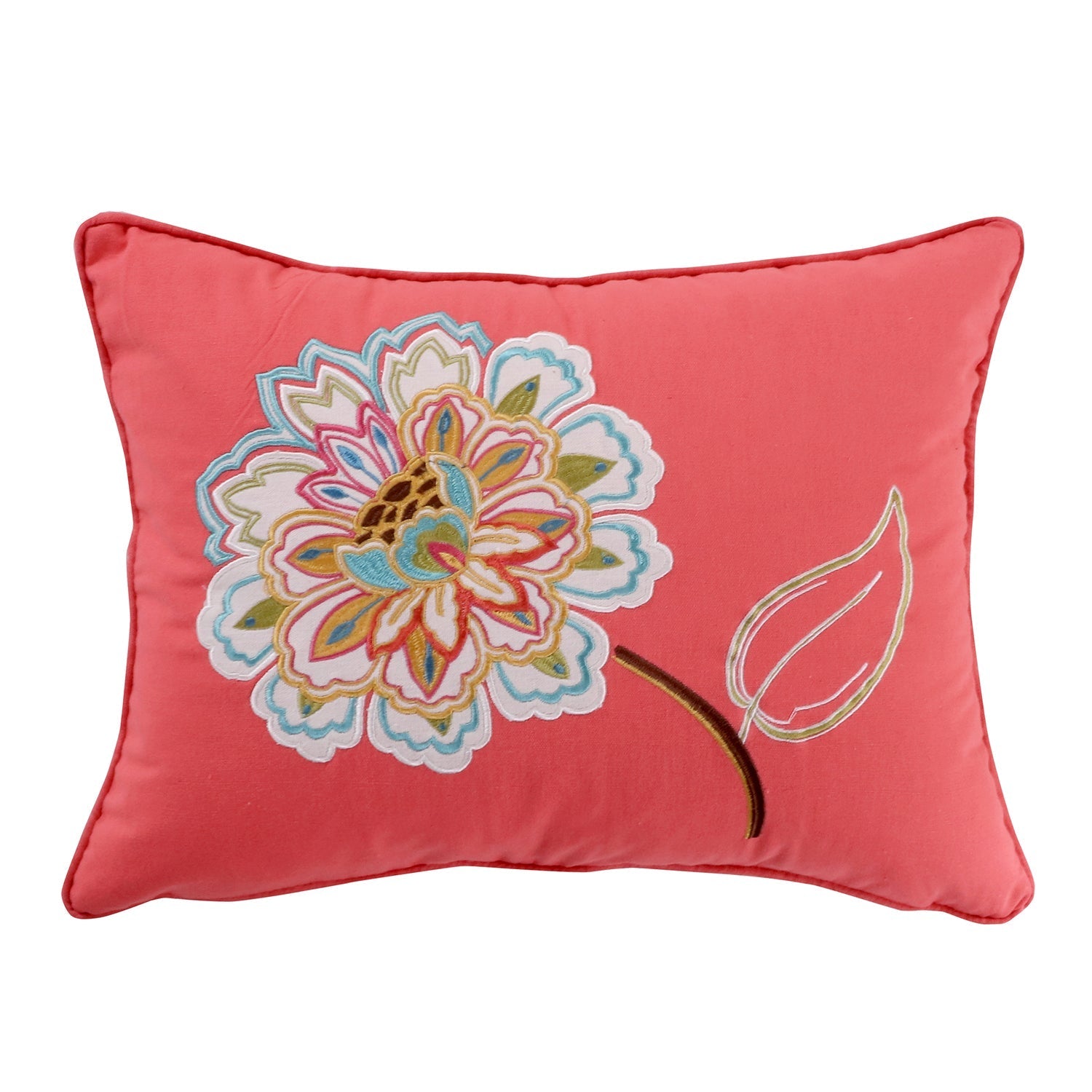 Sophia Appliqued Flower Pillow