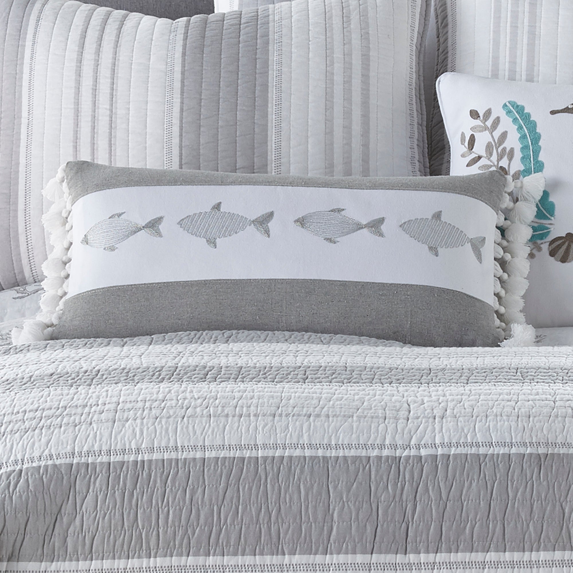 Nantucket Fish Pillow w Tassels