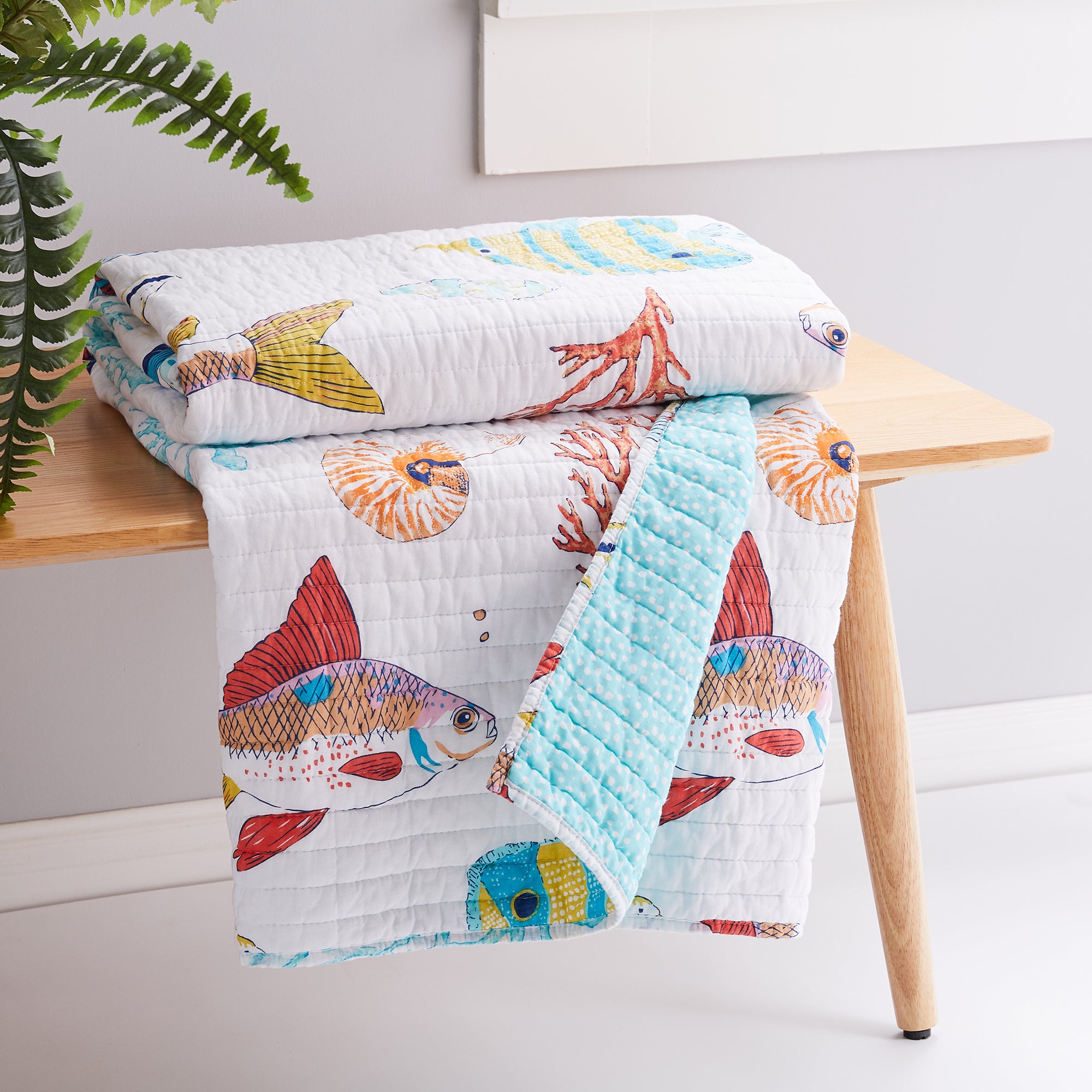 Barrier Reef Quilted Throw