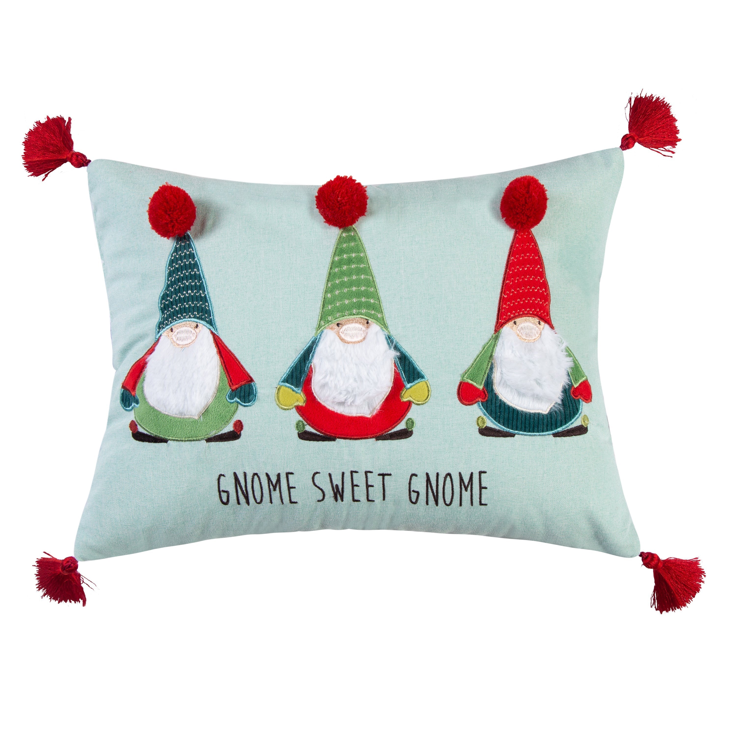 Merry & Bright Gnome for the Holidays Gnome Sweet Gnome Pillow