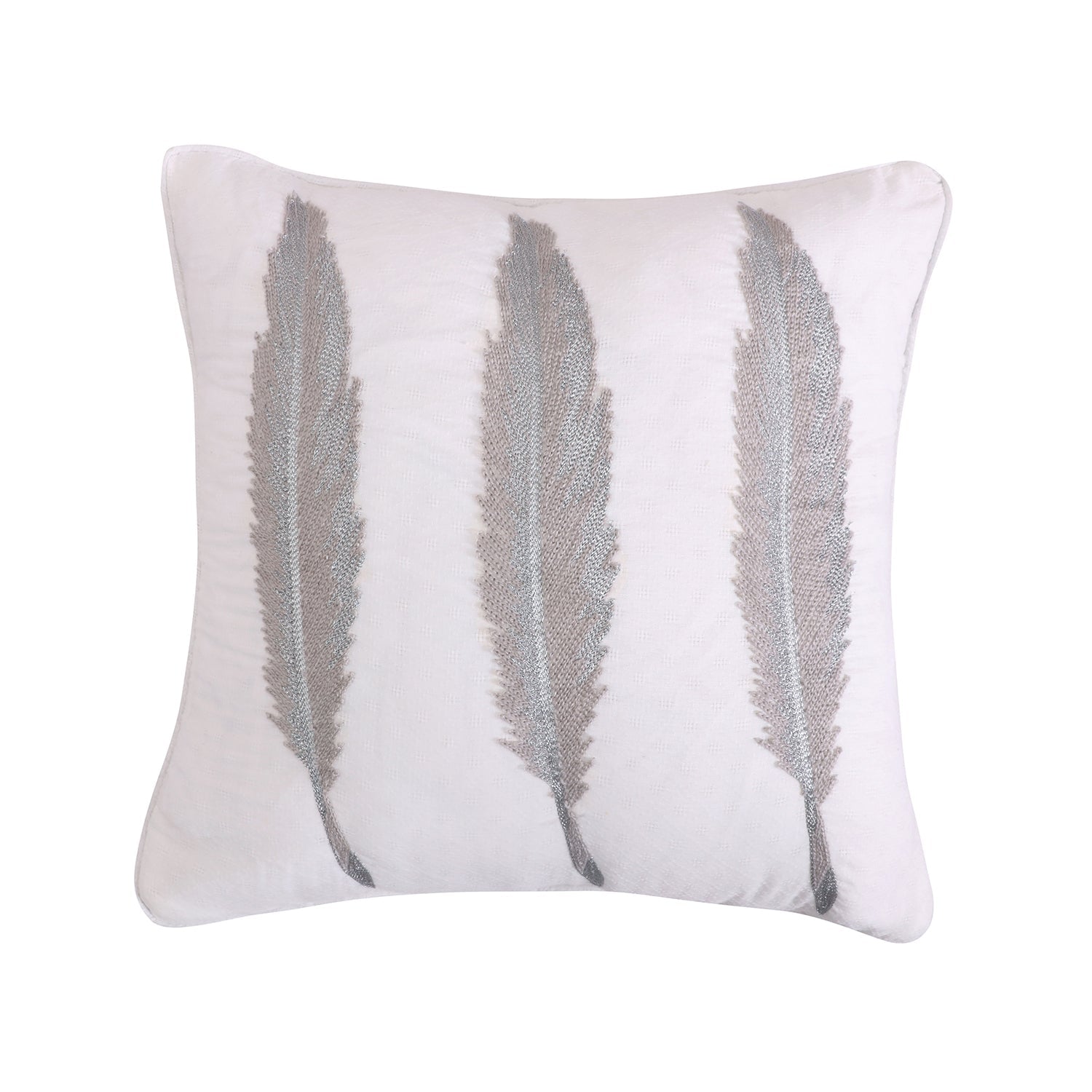 Mirage Silver Feathers Pillow