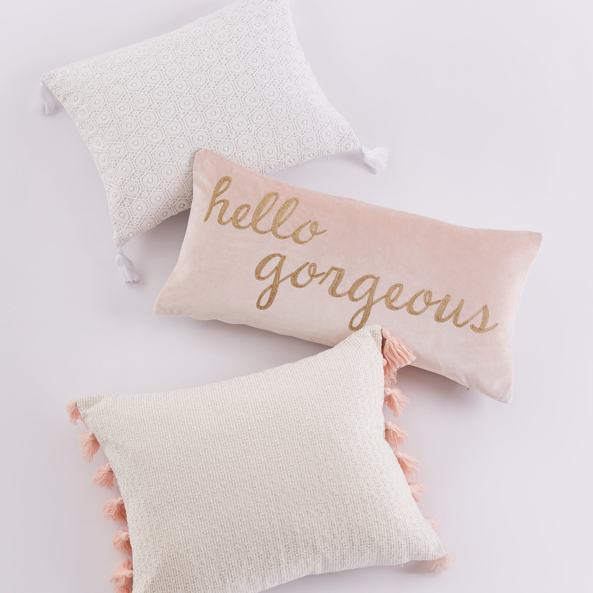 Blush textured online pillow