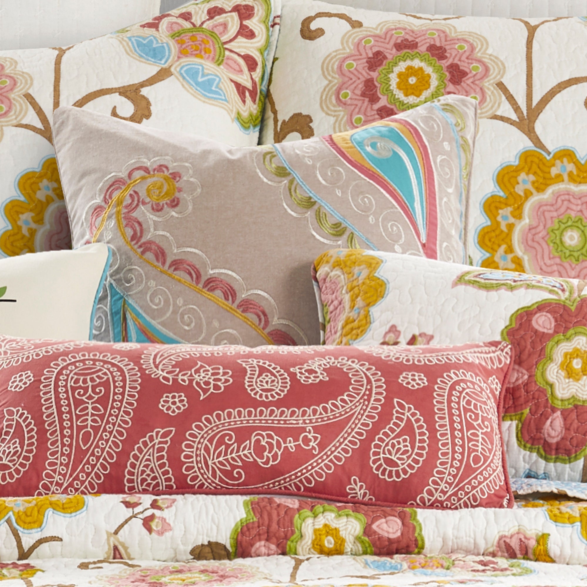 Ashbury Embroidered Paisley Pillow