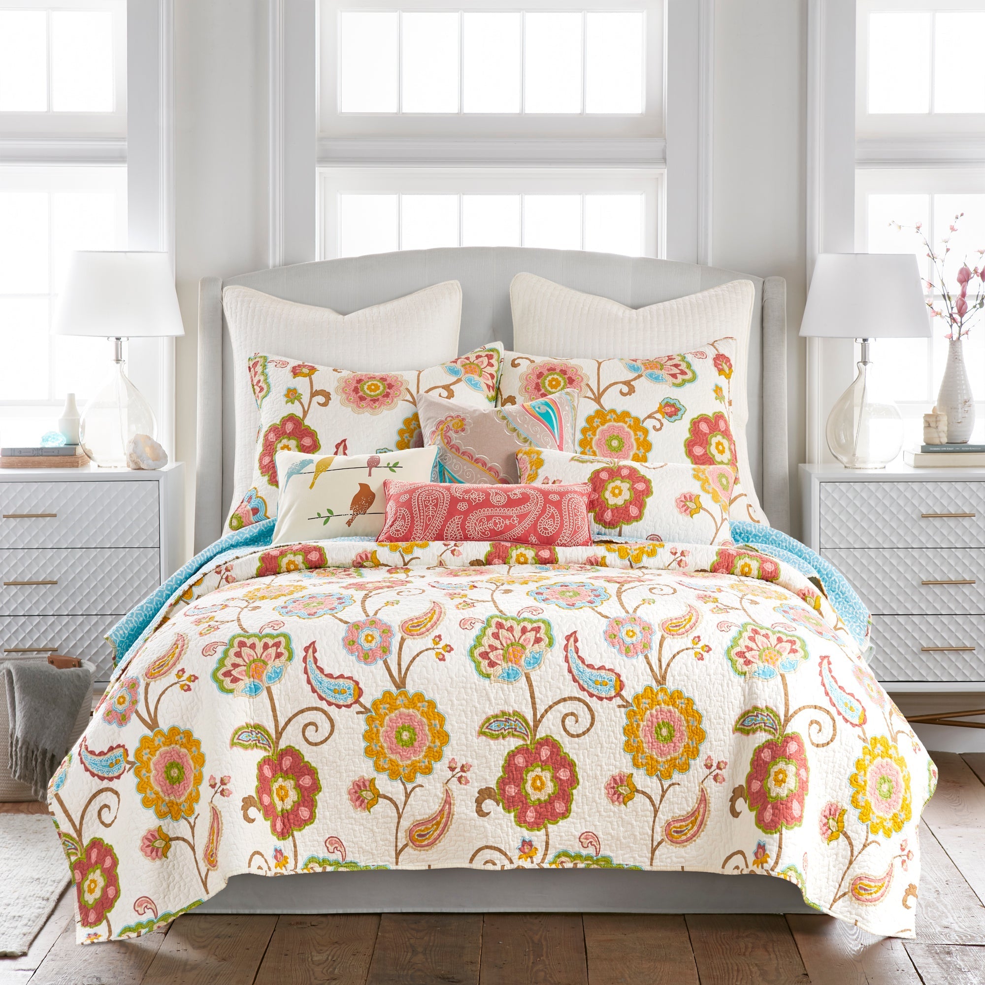Ashbury Embroidered Paisley Pillow