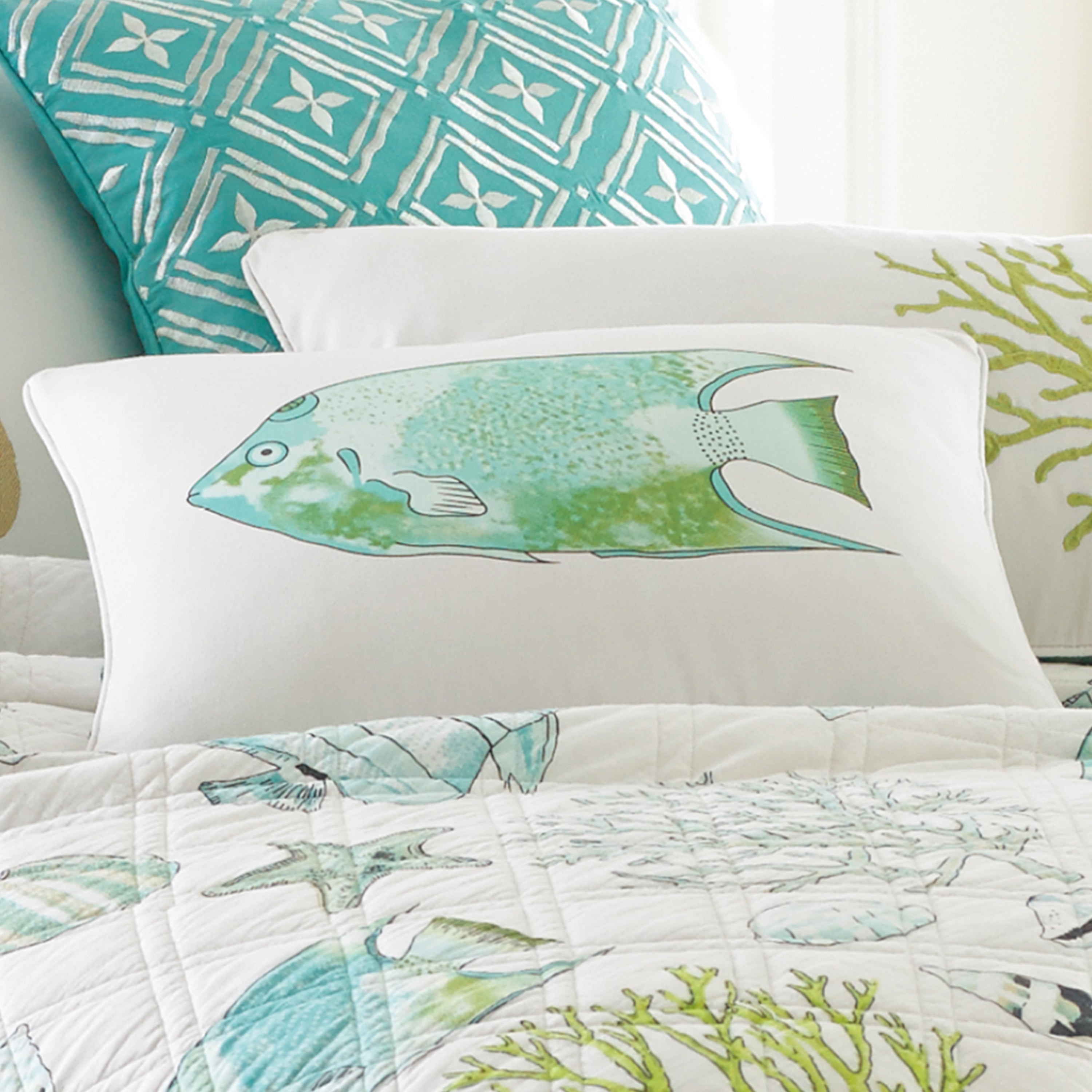 Biscayne Fish Screenprint Pillow