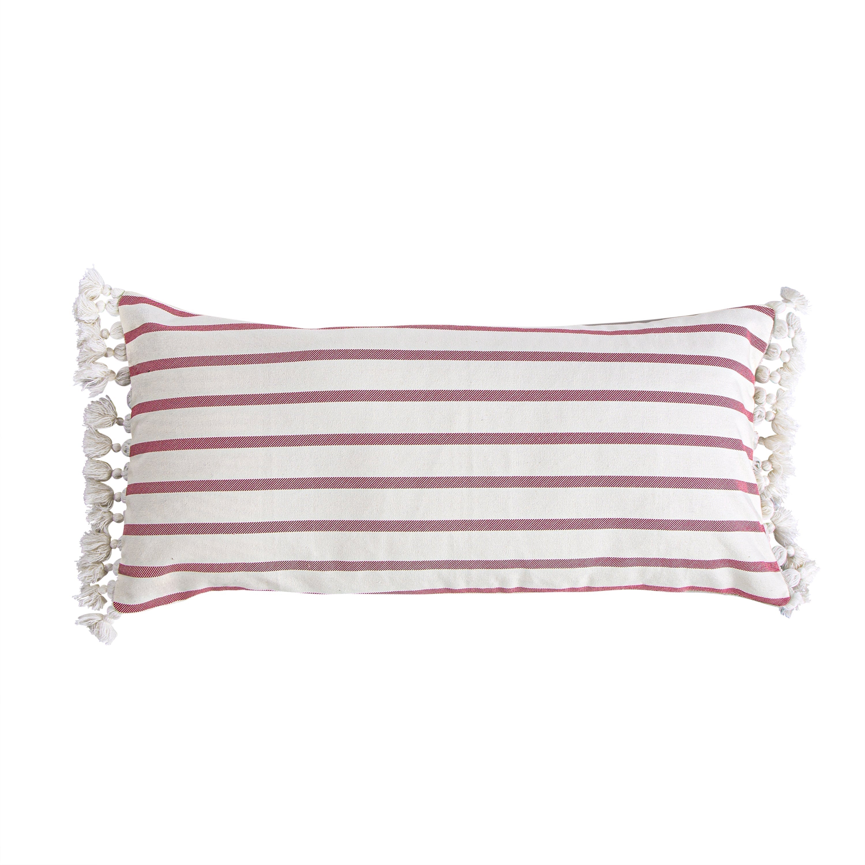Joy Birds Stripe Tassel Pillow