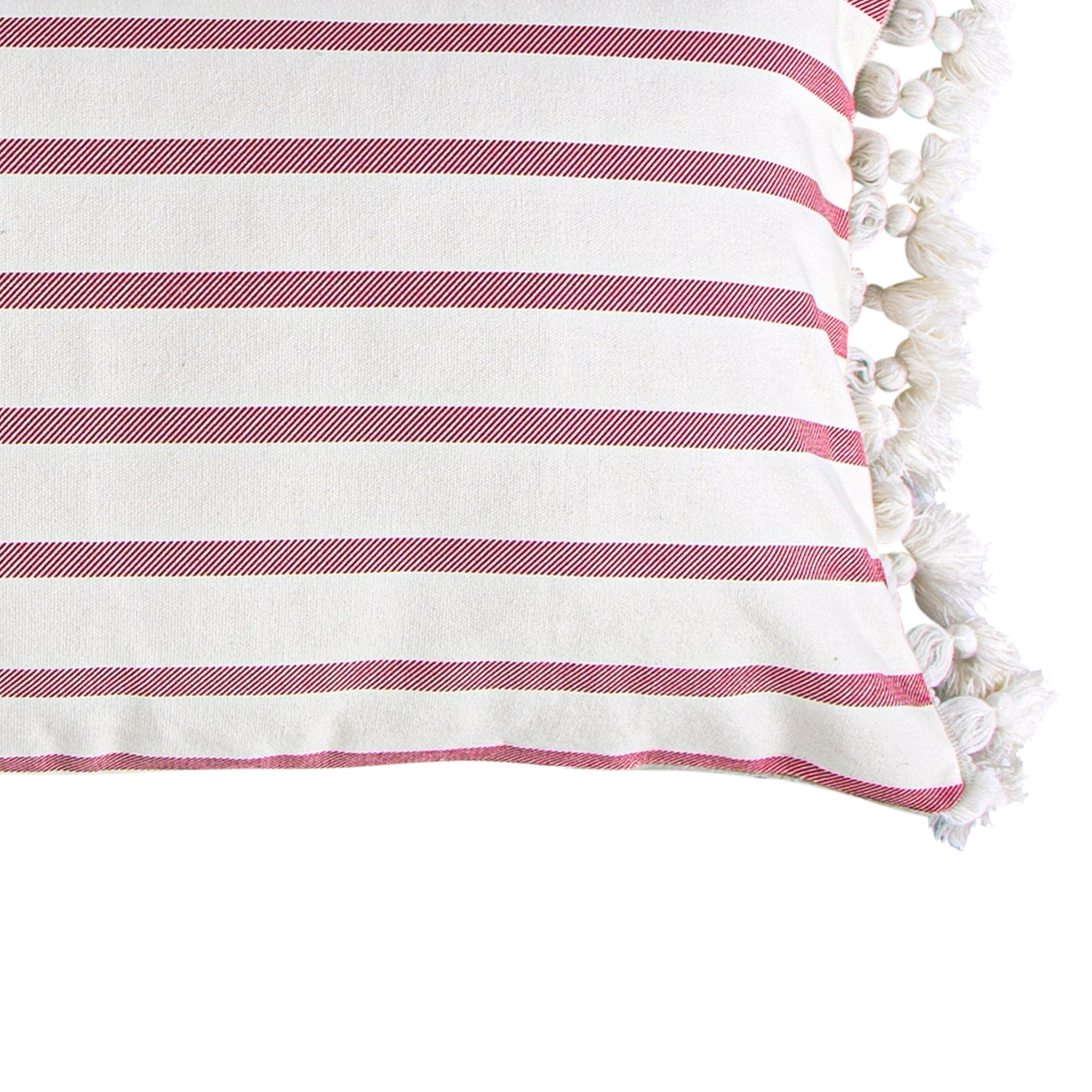 Joy Birds Stripe Tassel Pillow
