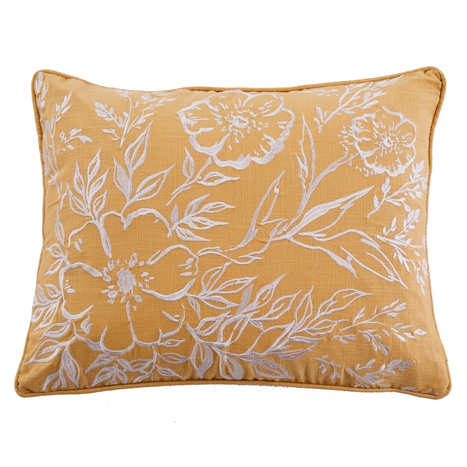 Apolonia Ochre Embroidered Pillow